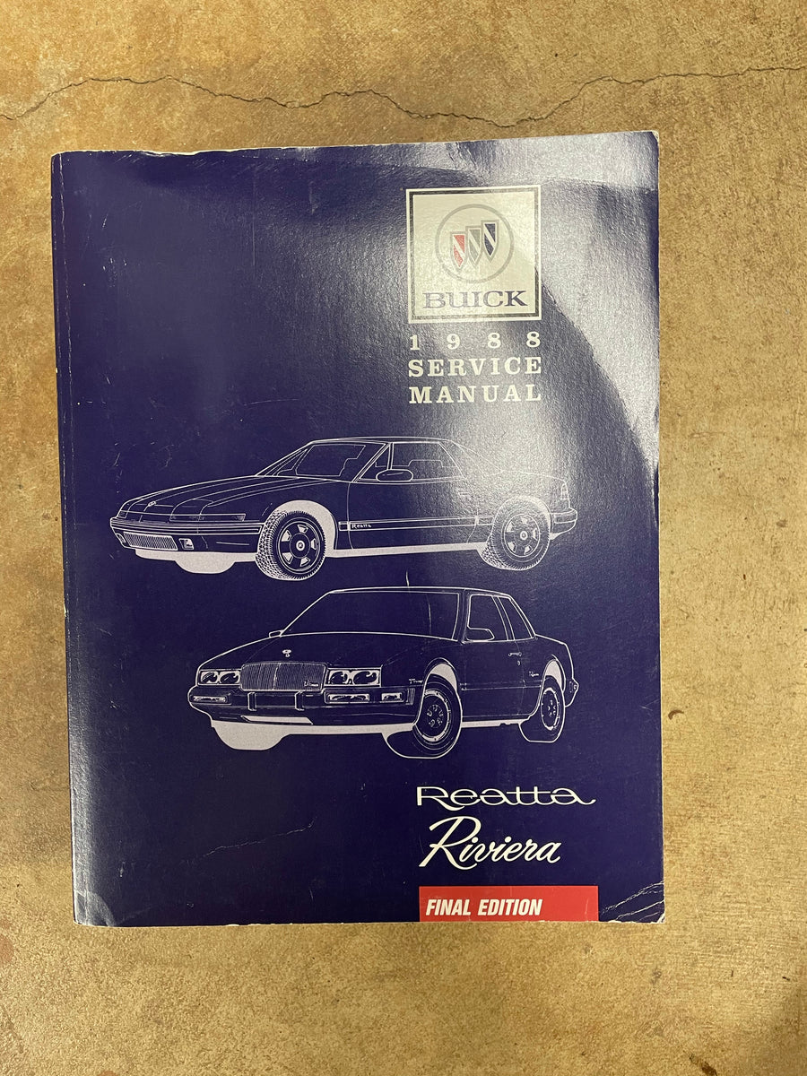 1988 Reatta Factory Service Manual East Coast Reatta Parts