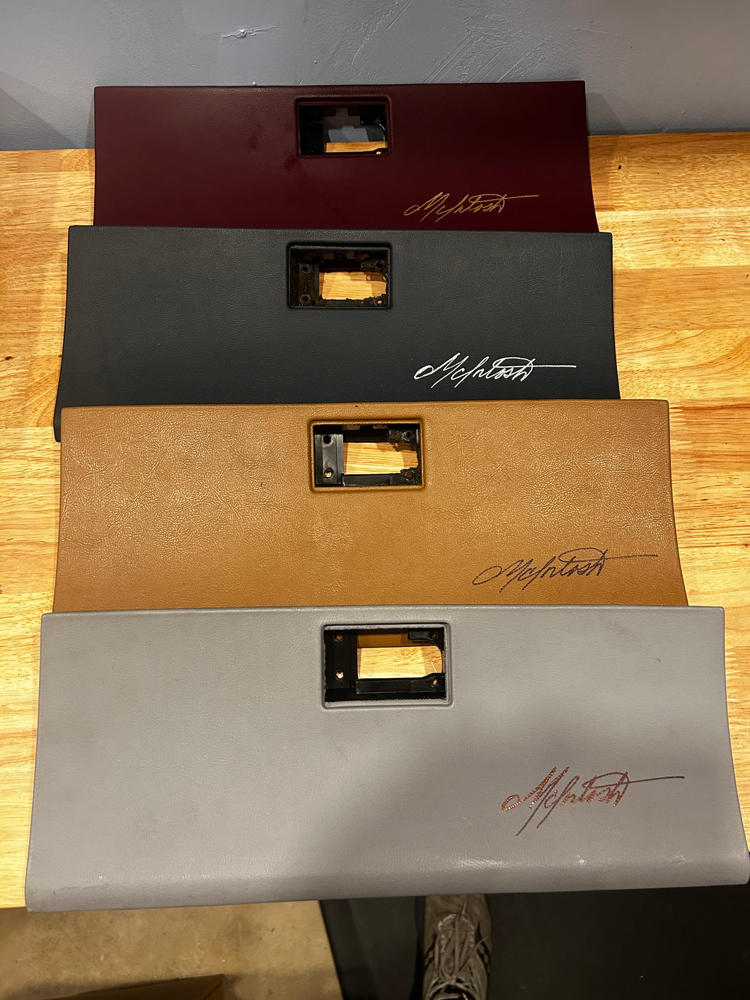 McIntosh signed glove box doors
