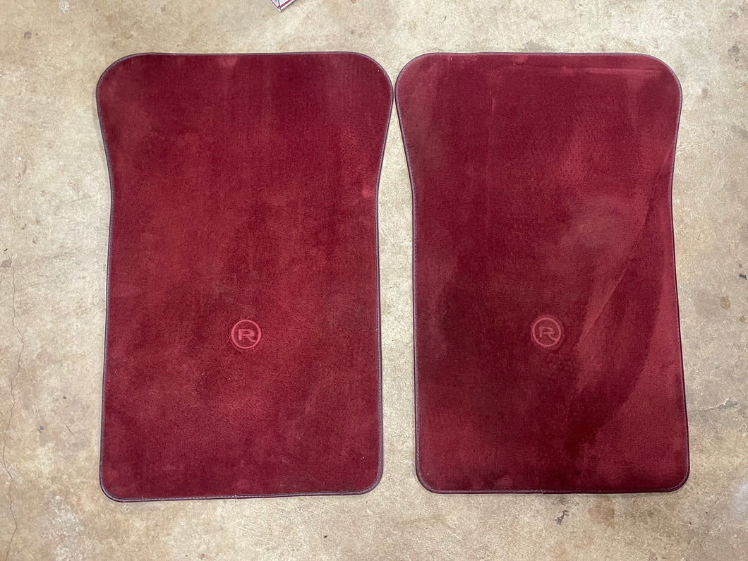 Pair 1990 Floor Mats Burgundy