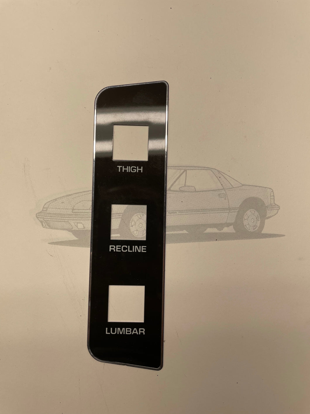 NOS 16 Way Seat Label Panel